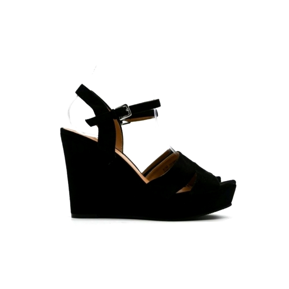 ABOUND Jemma Platform Wedge Sandal Black Heel Shoes 9